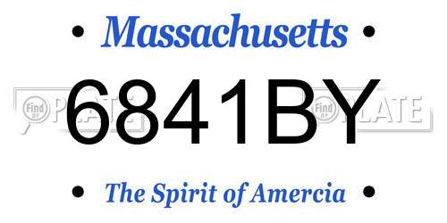 6841BY Massachusetts License Plate