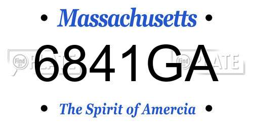 6841GA Massachusetts License Plate
