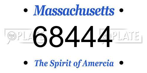 68444 Massachusetts License Plate