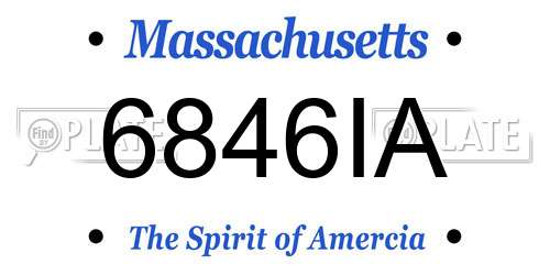 6846IA Massachusetts License Plate