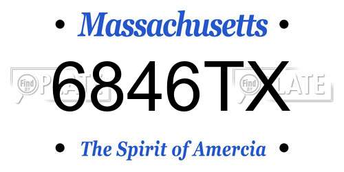 6846TX Massachusetts License Plate