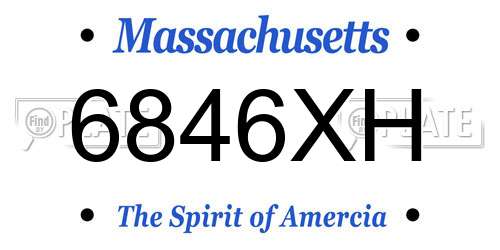 6846XH Massachusetts License Plate