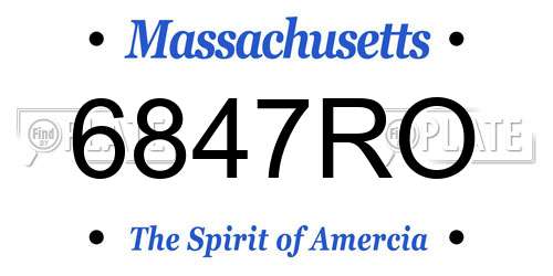 6847RO Massachusetts License Plate