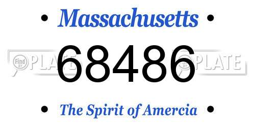 68486 Massachusetts License Plate