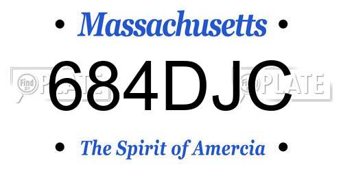 684DJC Massachusetts License Plate
