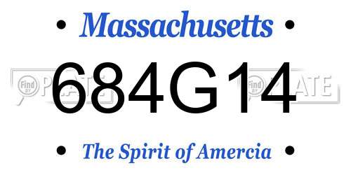 684G14 Massachusetts License Plate