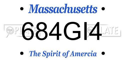 684GI4 Massachusetts License Plate
