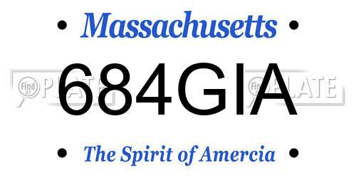 684GIA Massachusetts License Plate