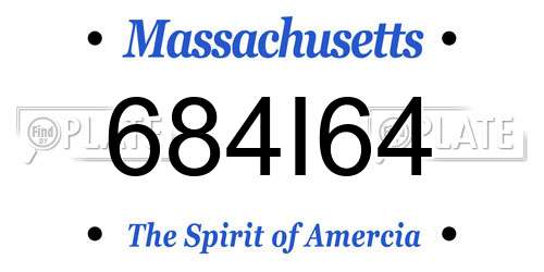 684I64 Massachusetts License Plate