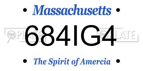 684IG4 Massachusetts License Plate