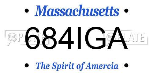 684IGA Massachusetts License Plate