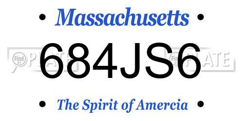 684JS6 Massachusetts License Plate