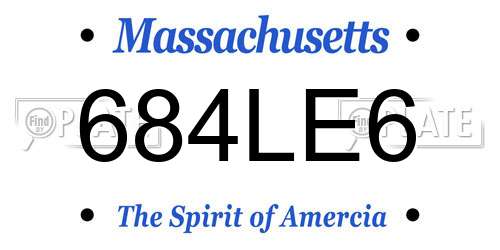 684LE6 Massachusetts License Plate