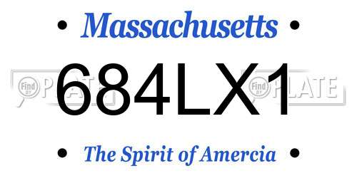 684LX1 Massachusetts License Plate