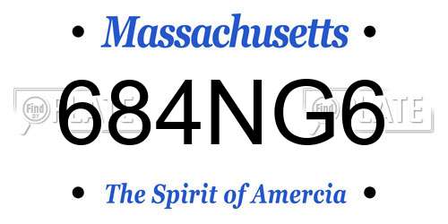 684NG6 Massachusetts License Plate
