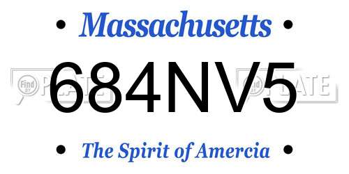 684NV5 Massachusetts License Plate