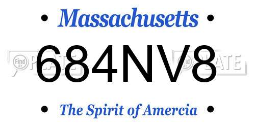 684NV8 Massachusetts License Plate