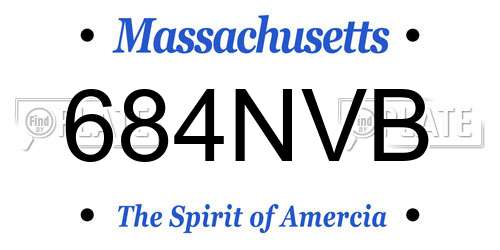 684NVB Massachusetts License Plate