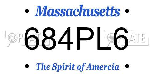 684PL6 Massachusetts License Plate
