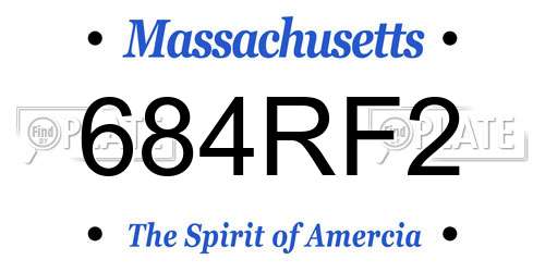 684RF2 Massachusetts License Plate