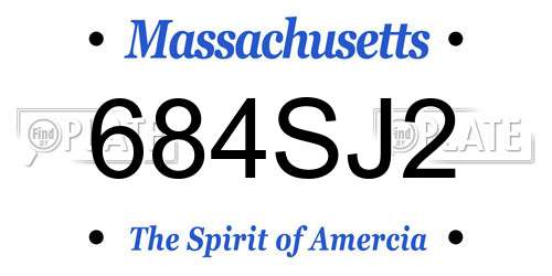 684SJ2 Massachusetts License Plate