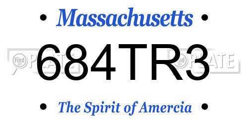 684TR3 Massachusetts License Plate
