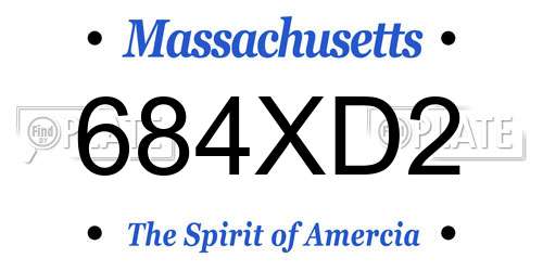 684XD2 Massachusetts License Plate