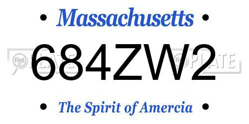 684ZW2 Massachusetts License Plate