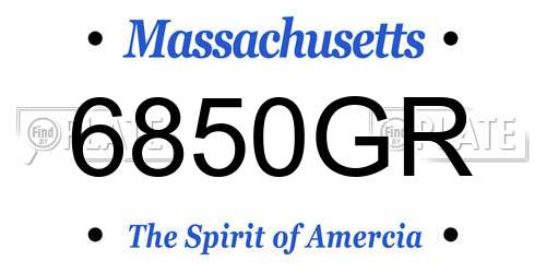 6850GR Massachusetts License Plate