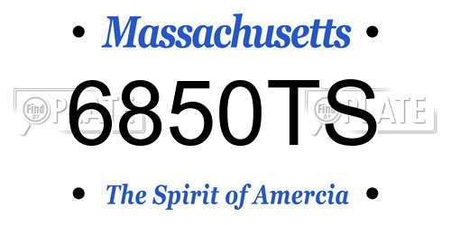 6850TS Massachusetts License Plate