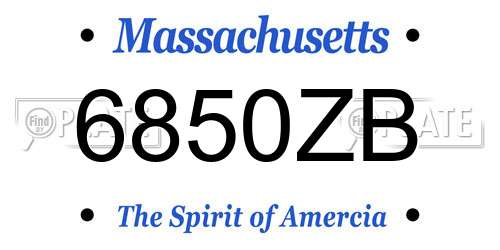 6850ZB Massachusetts License Plate