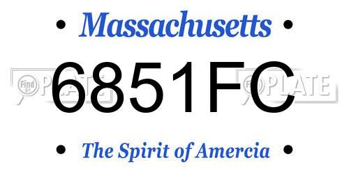 6851FC Massachusetts License Plate