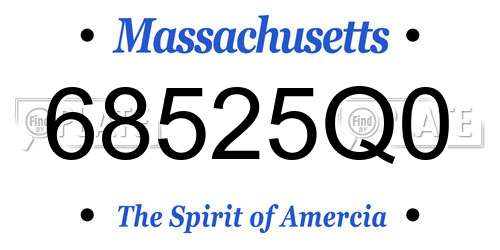 68525Q0 Massachusetts License Plate