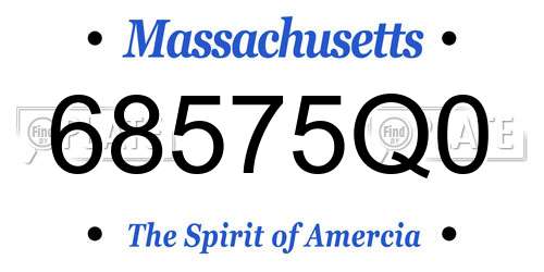 68575Q0 Massachusetts License Plate