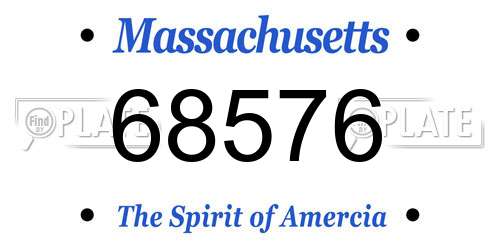 68576 Massachusetts License Plate