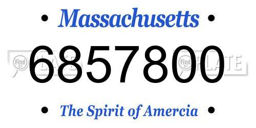 6857800 Massachusetts License Plate