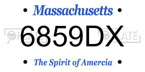 6859DX Massachusetts License Plate