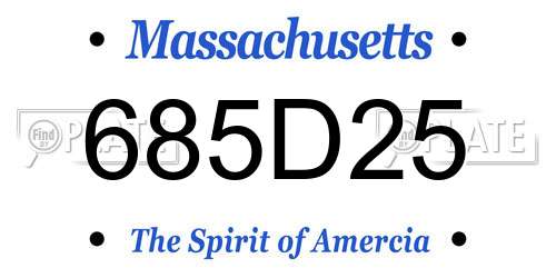 685D25 Massachusetts License Plate