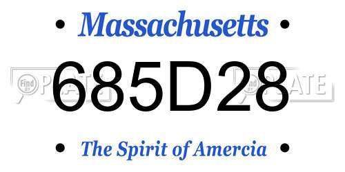 685D28 Massachusetts License Plate