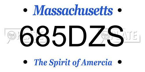 685DZS Massachusetts License Plate