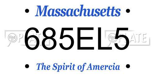 685EL5 Massachusetts License Plate