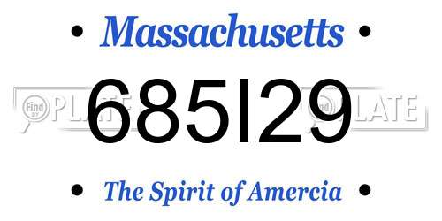 685I29 Massachusetts License Plate