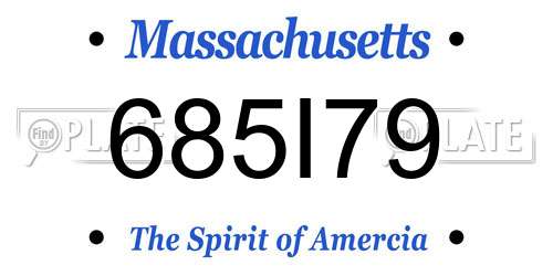 685I79 Massachusetts License Plate