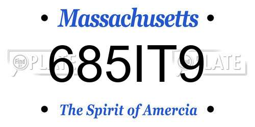 685IT9 Massachusetts License Plate