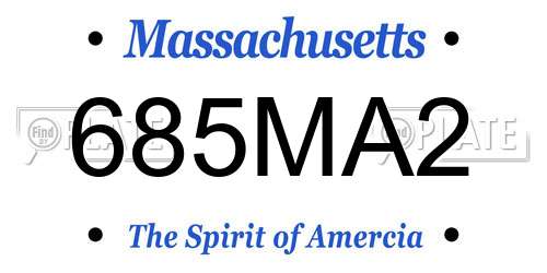 685MA2 Massachusetts License Plate