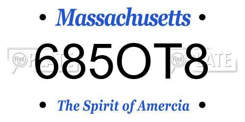 685OT8 Massachusetts License Plate