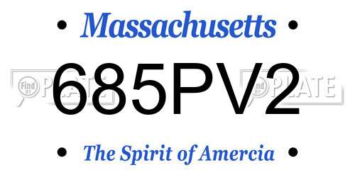 685PV2 Massachusetts License Plate