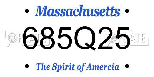 685Q25 Massachusetts License Plate