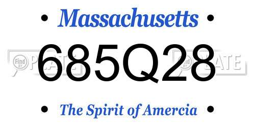685Q28 Massachusetts License Plate