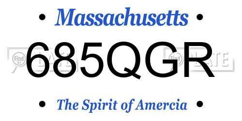 685QGR Massachusetts License Plate
